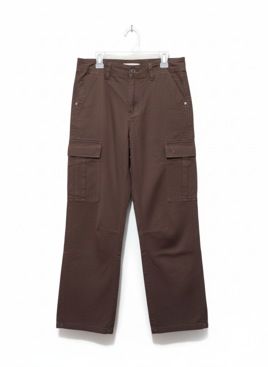 JAY JAYS CARGO|S|WAIST 28|Chocolate Brown Wide Leg Cargo Pants
