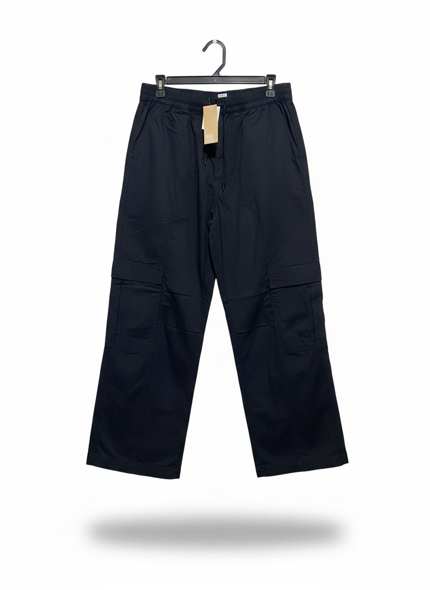 ANKO |L| WAIST 30| BLACK WIDE-LEG CARGO PANTS