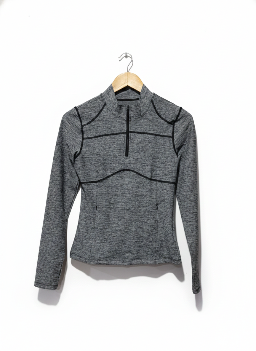 SHEIN |S|BUST 16|Heathered Grey 1/4 Zip Performance Pullover