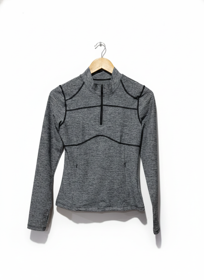 SHEIN |S|BUST 16|Heathered Grey 1/4 Zip Performance Pullover