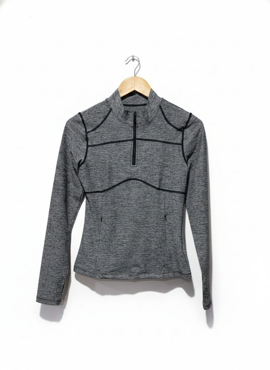 SHEIN |S|BUST 16|Heathered Grey 1/4 Zip Performance Pullover