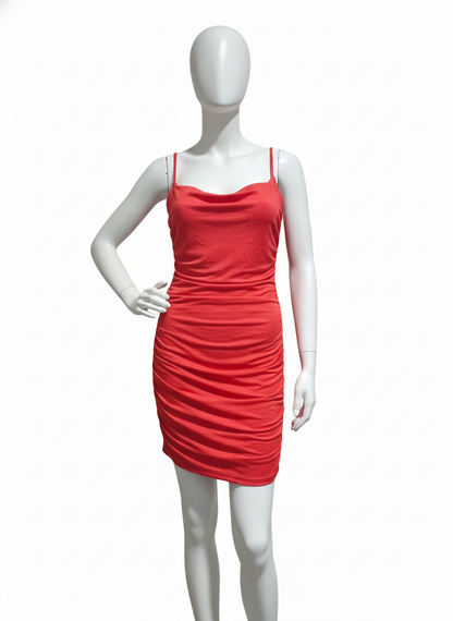 MARTHEA|M|BUST 14|Soft Slinky Cowl Neck Mini Dress