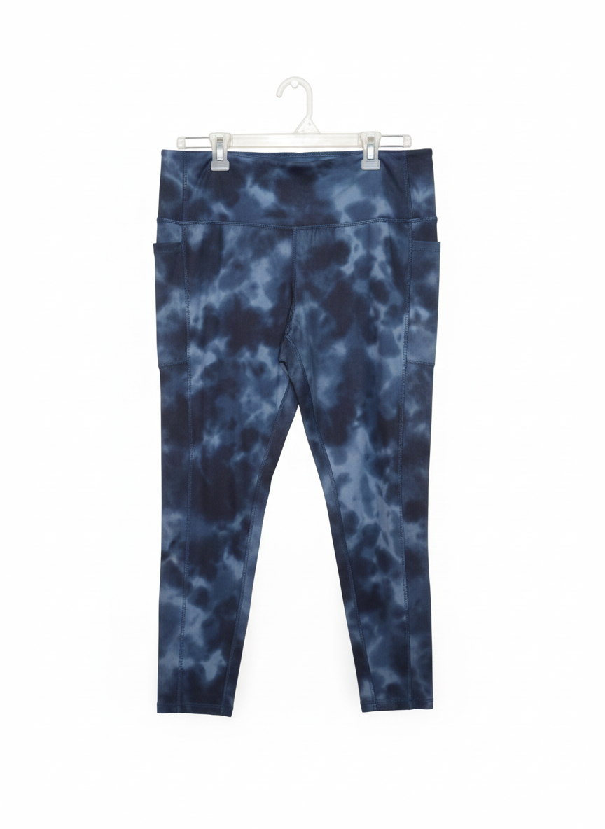 DANSKIN|XXL|WAIST 36|Super Soft Navy Blue Camo Wash 7/8 Legging