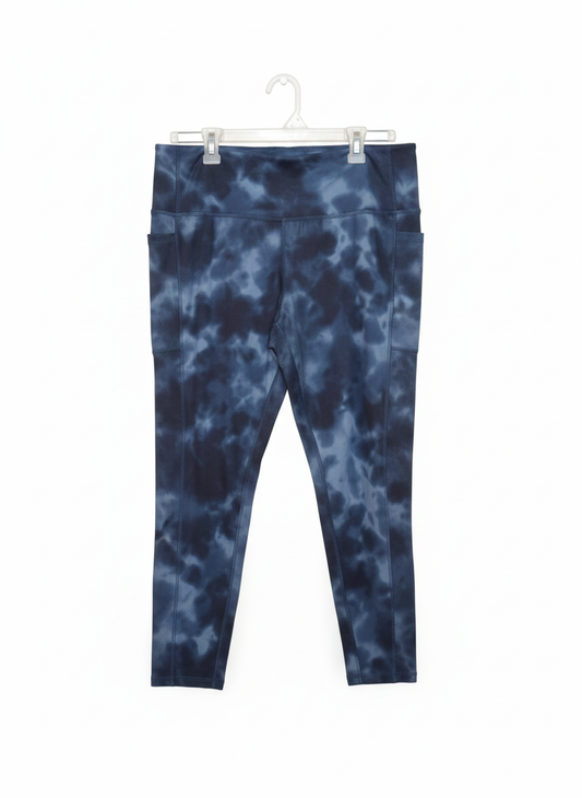 DANSKIN|XXL|WAIST 36|Super Soft Navy Blue Camo Wash 7/8 Legging