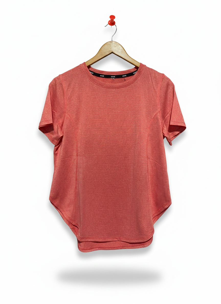 CIRCUIT |L| BUST 20|B10| VIBRANT CORAL TEXTURED ACTIVE PERFORMANCE T SHIRT