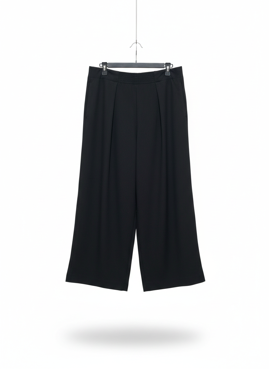 RIVA |XL| WAIST 35| MINIMALIST NOIR PLEATED CULOTTES