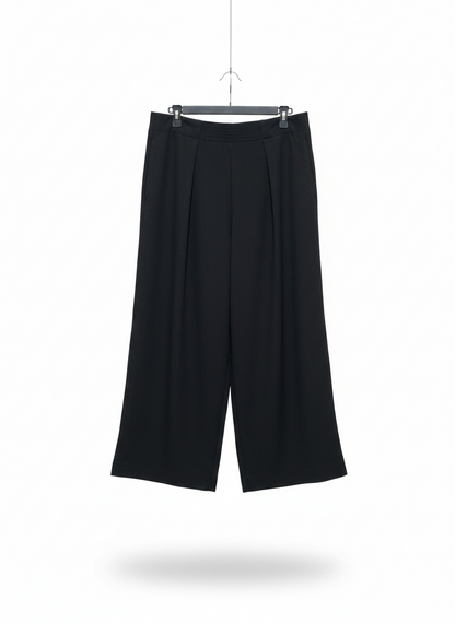 RIVA |XL| WAIST 35| MINIMALIST NOIR PLEATED CULOTTES