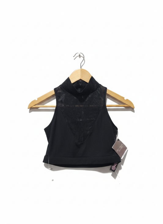 VICTORIA'S SECRET|S|BUST 12|Black Mesh Crop Top
