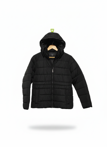 NEWLOOK|M|BUST 20|BLACK HOODED PUFFER JACKET