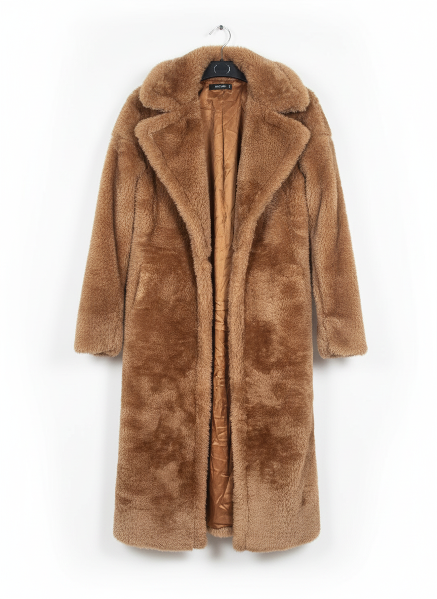 MISSGUIDED Teddy Bear Faux Fur Oversized Coat W-23 / L-47