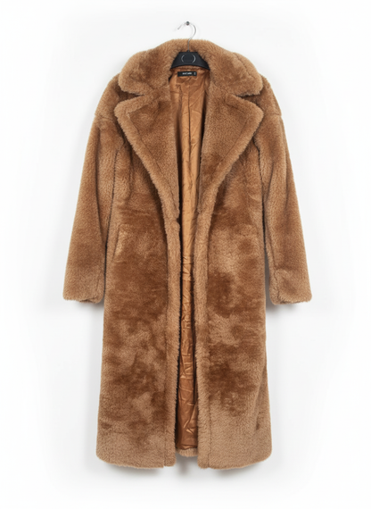MISSGUIDED Teddy Bear Faux Fur Oversized Coat W-23 / L-47