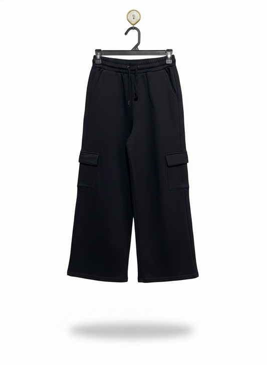 PRIMARK |S| WAIST 24| C8| Black Wide Leg Cargo Trousers