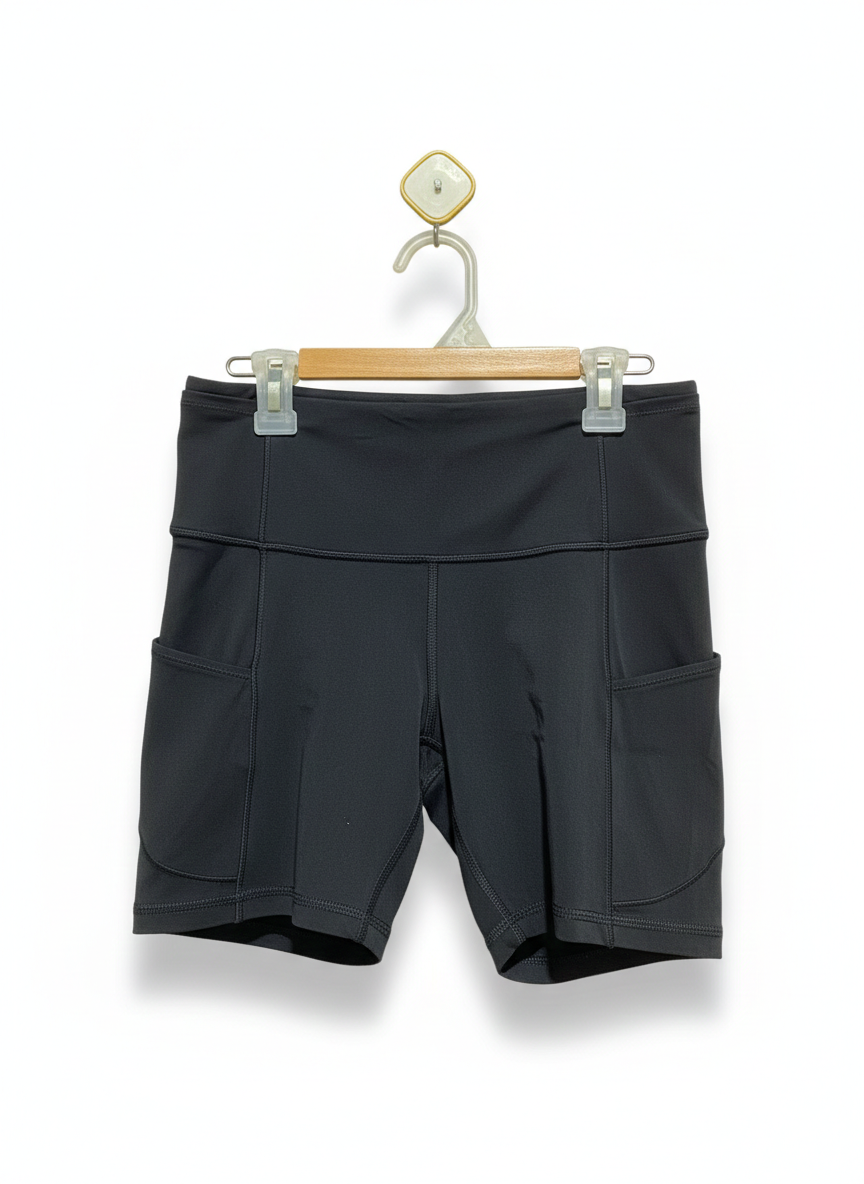 LULULEMON |M| WAIST 26| Black High-Waisted Athletic Shorts
