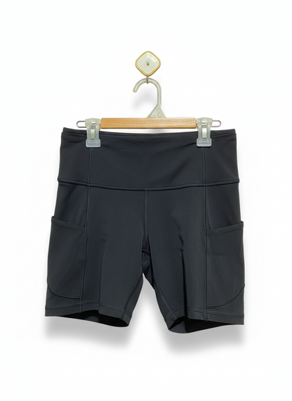 LULULEMON |M| WAIST 26| Black High-Waisted Athletic Shorts
