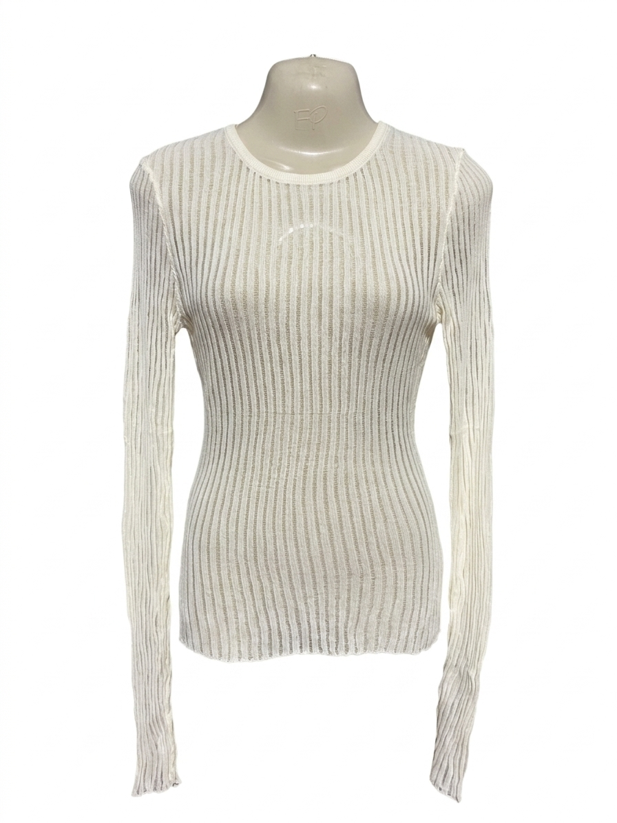 DISSH |M| BUST 16| B26| PREMIUM SHEER VERTICAL RIBBED LONG SLEEVE TOP