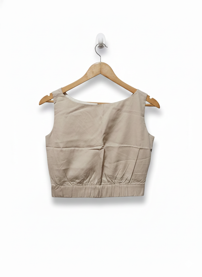 AERE|M|BUST 15|BEIGE SLEEVELESS CROP TOP