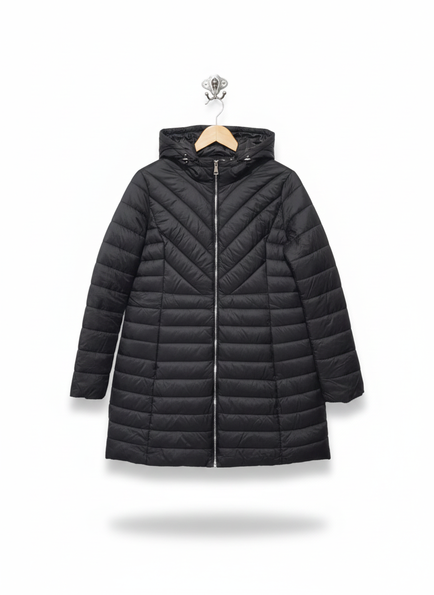 CAROLINE MORGAN|XL|BUST 23|Black Lightweight Padded Mid Length Jacket