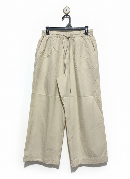SEED |M| WAIST 28|C1| WOMEN'S HIGH-WAISTED WIDE-LEG COTTAGECORE TROUSERS - PALE IVORY