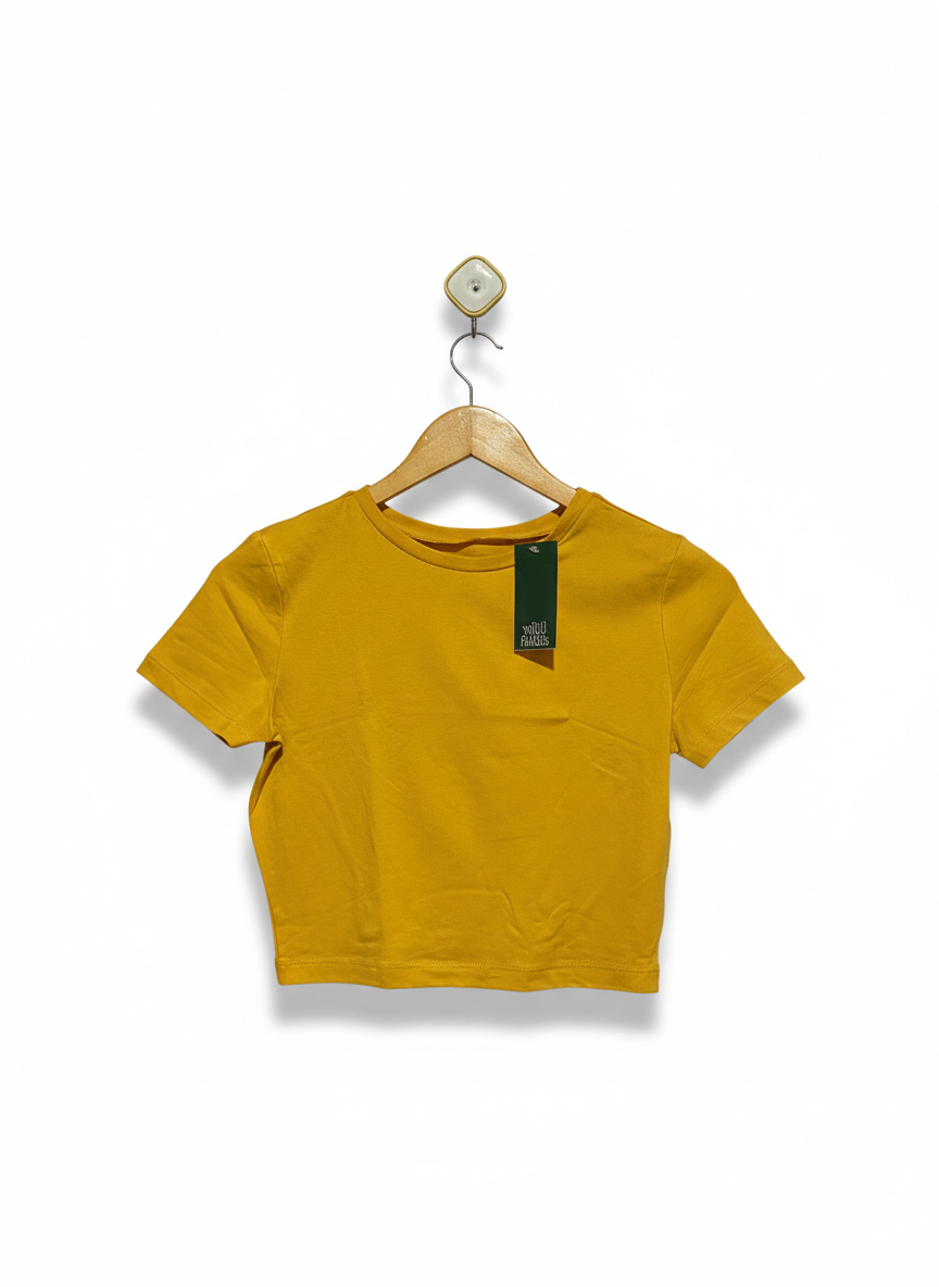 WILD FABLE |S| BUST 15| Yellow Crewneck Crop Top