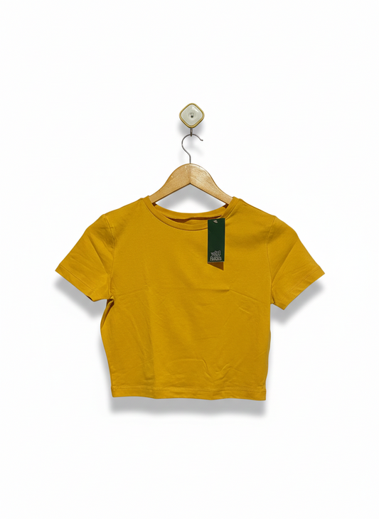 WILD FABLE |S| BUST 15| Yellow Crewneck Crop Top