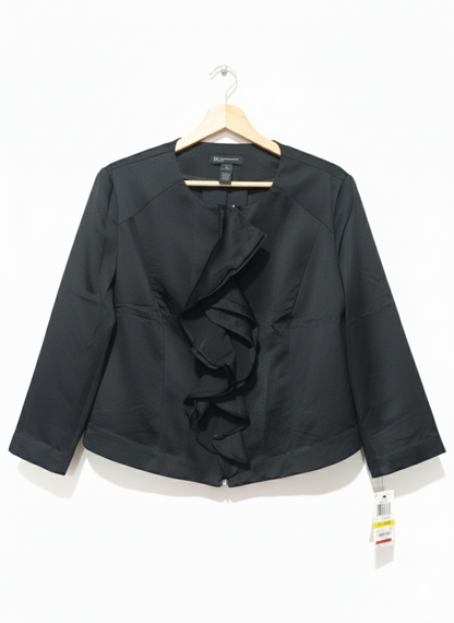 NEW INC International Concepts Women's Long Sleeve Zip-Up, Black, W-19 / L-19