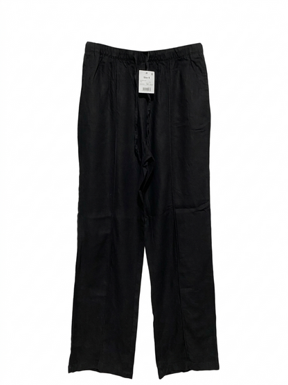 ANKO |M| WAIST 28| B7| BLACK ELASTIC WAIST WIDE-LEG LINEN-LOOK TROUSERS