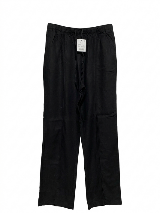 ANKO |M| WAIST 28| B7| BLACK ELASTIC WAIST WIDE-LEG LINEN-LOOK TROUSERS
