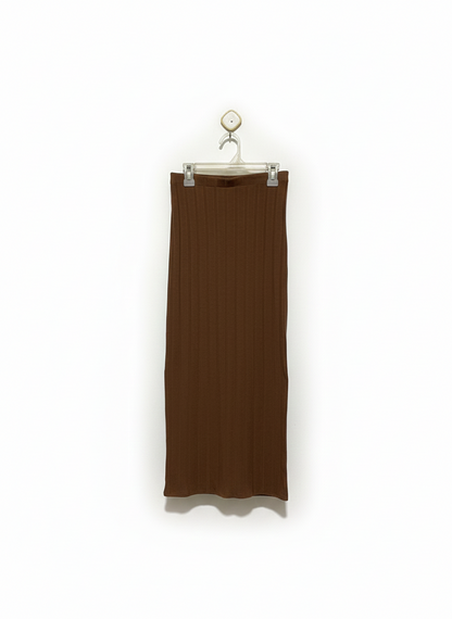 NEW LOOK |S| BUST 24| Brown Ribbed Midi Skirt