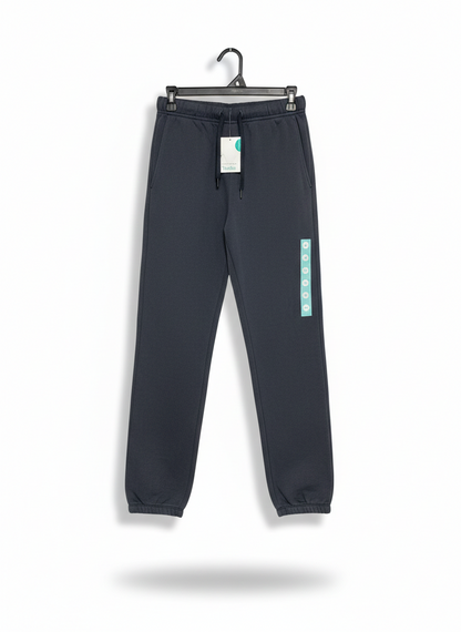BRILLIANT BASICS |M| WAIST 28|C1| CHARCOAL GREY FLEECE JOGGERS WITH TEAL ACCENTS