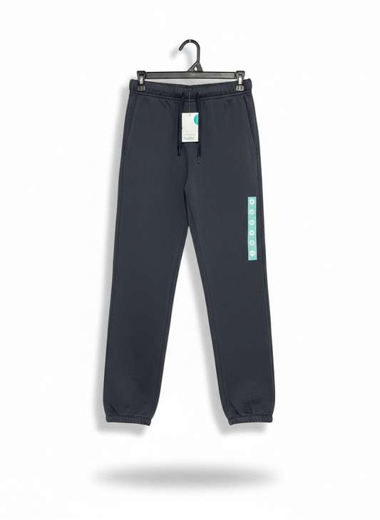 BRILLIANT BASICS |M| WAIST 28|C1| CHARCOAL GREY FLEECE JOGGERS WITH TEAL ACCENTS