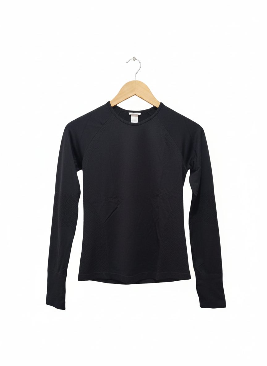 H&M SPORTS|M|BUST 16|Black Long-Sleeved Athletic Shirt