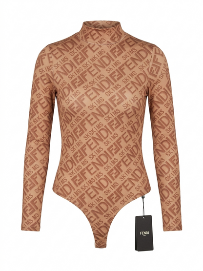 FENDI |S| BUST 15| B11|  MOCK NECK LONG SLEEVE BODYSUIT