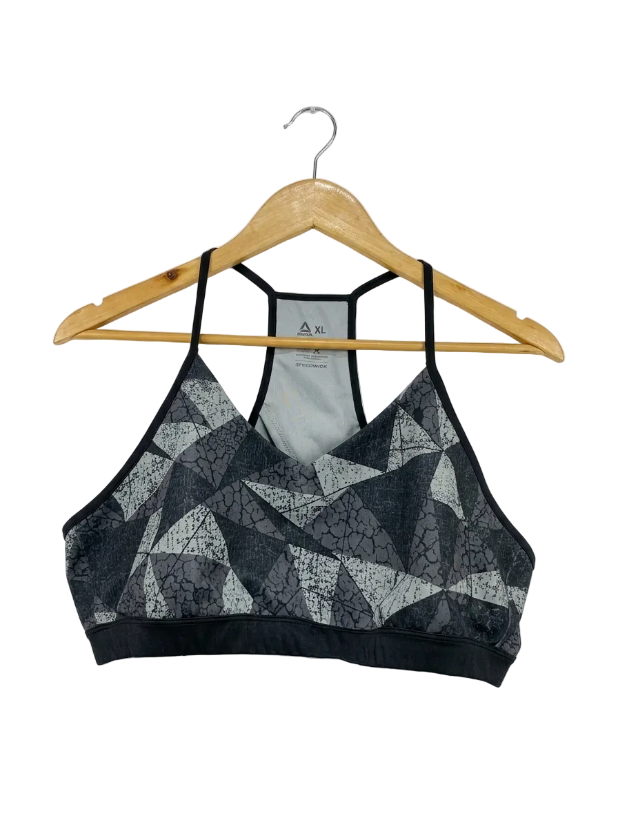 REBOOK |XL| BUST 17| B20| SPEEDWICK GEOMETRIC PRINT SPORTS BRA