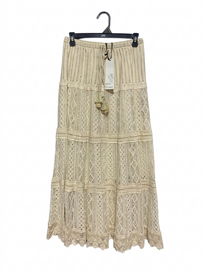 WILD FLOWER |M| WAIST 28| B9| BOHEMIAN CROCHET MAXI SKIRT(inner inside)