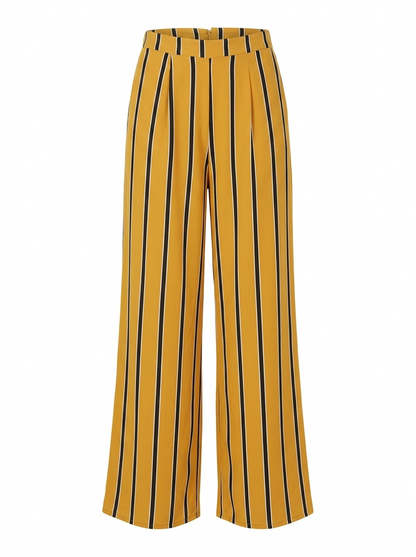 I SAW IT FIRST |M| WAIST 26| MUSTARD YELLOW STRIPED WIDE-LEG TROUSERS