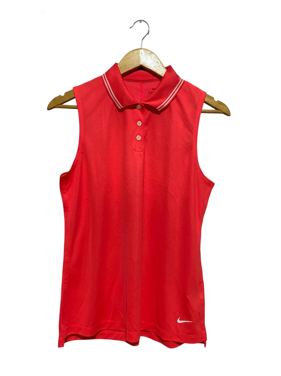 NIKE |M| BUST 18| B4| DRI-FIT SLEEVELESS PERFORMANCE POLO SHIRT IN VIBRANT RED
