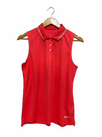 NIKE |M| BUST 18| B4| DRI-FIT SLEEVELESS PERFORMANCE POLO SHIRT IN VIBRANT RED