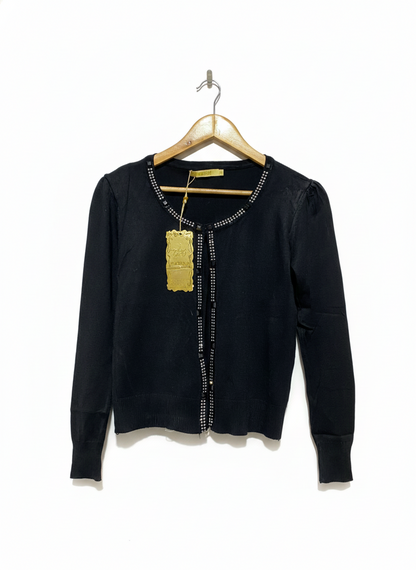 DAVIVA |M\L| BUST 17| black cardigan featuring rhinestone