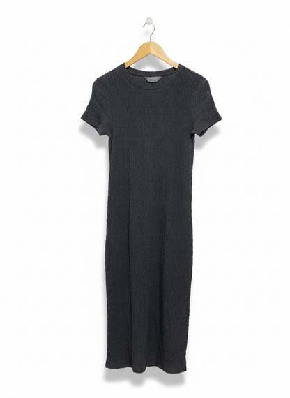 PRIMARK |S| BUST 15| MIDNIGHT TEXTURED RIBBED MIDI DRESS