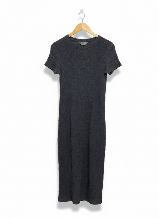 PRIMARK |S| BUST 15| MIDNIGHT TEXTURED RIBBED MIDI DRESS