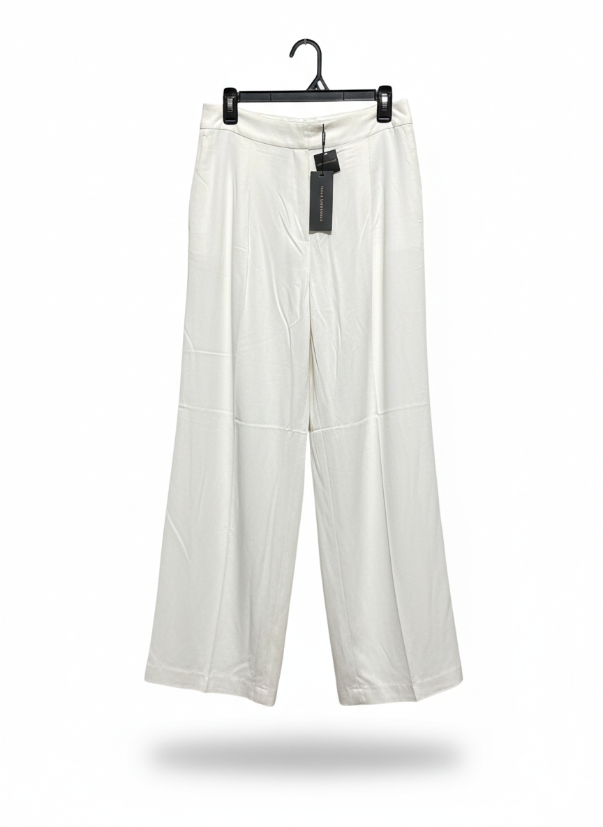 DAVID LAWRENCE |M| WAIST 28| OFF-WHITE WIDE-LEG TAILORED TROUSERS