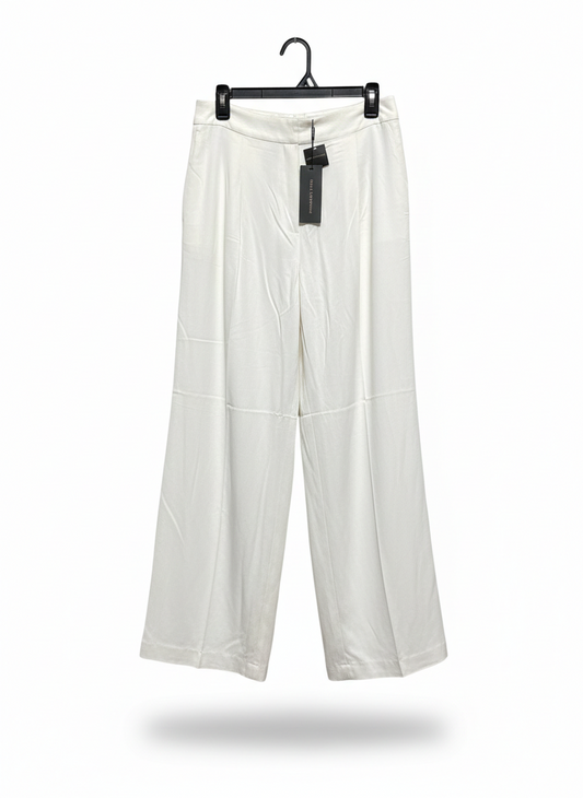 DAVID LAWRENCE |M| WAIST 28| OFF-WHITE WIDE-LEG TAILORED TROUSERS