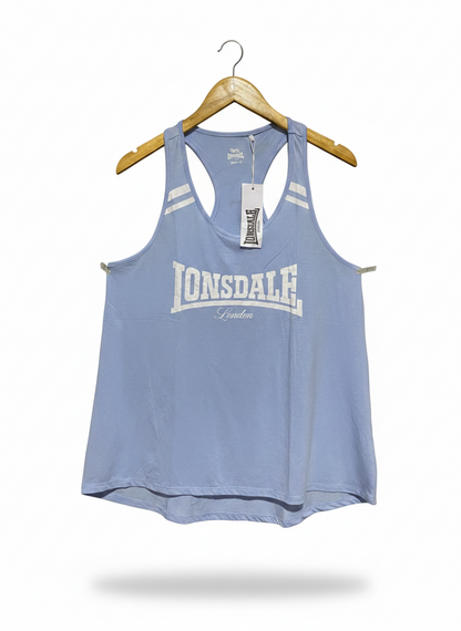 LONSDALE |L| BUST 19| STYLISH AND BREATHABLE LIGHT BLUE ATHLETIC TANK WITH ICONIC LONSDALE LONDON BRANDING