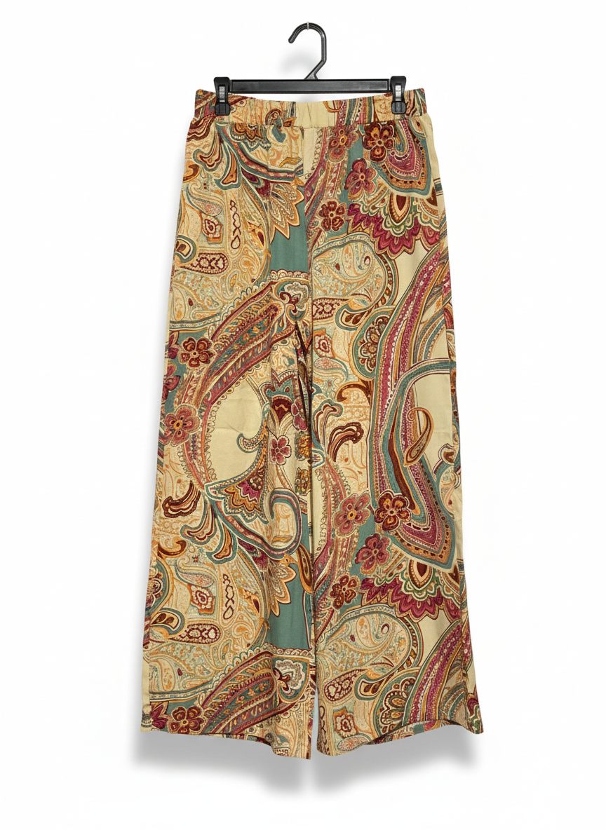 SHEIN |L| WAIST 30| VINTAGE PAISLEY WIDE-LEG TROUSERS
