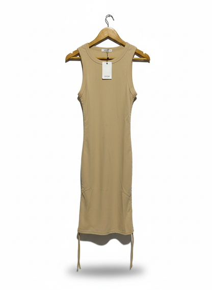DISSH|M|BUST 14|GATHERED RIBBED DRESS