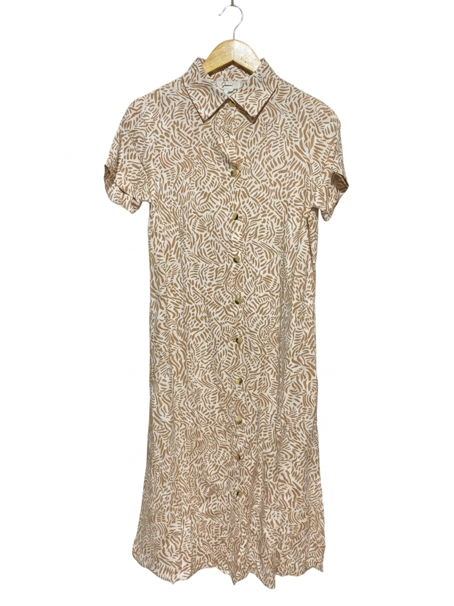 JOPRA |M| BUST 17| S| B26| JANA PRINTED BUTTON-DOWN MIDI SHIRT DRESS