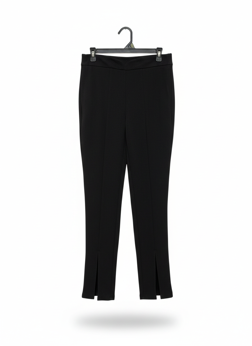 SHEIN |XL| WAIST 28| BLACK SLIT-HEM TAILORED TROUSERS