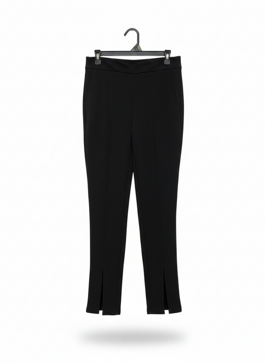SHEIN |XL| WAIST 28| C8| BLACK SLIT-HEM TAILORED TROUSERS