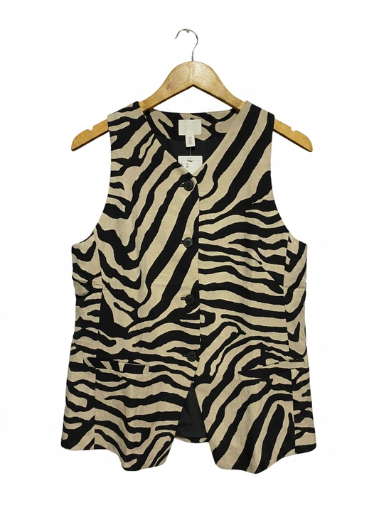 H&M |M| BUST 19| B26| ZEBRA PRINT BUTTON-UP WAISTCOAT