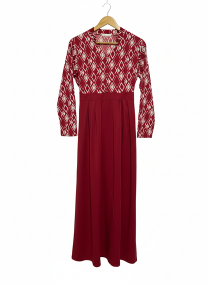 LINNA LING|L|BUST 19| C5| Red Diamond Maxi Dress